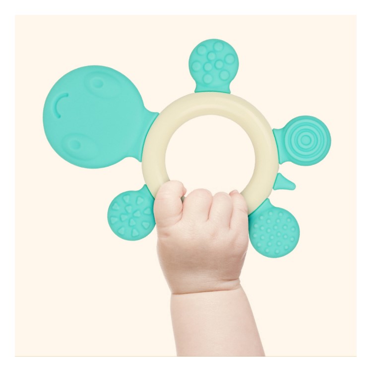 GORYEO BABY BPA Free Safe Silicone Infants Baby Chewable Teether - Blue Turtle-2