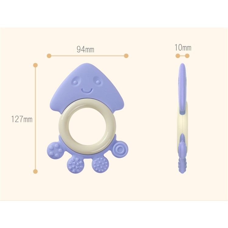 GORYEO BABY BPA Free Safe Flexible Silicone Baby Chewable Teether - Purple Octopus-4