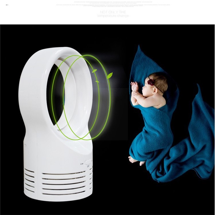 Portable Mini Bladeless Fan Electric Safe Table Fan for Work Study Sleep - US Plug-1