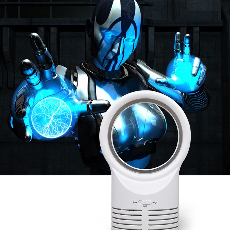 Portable Mini Bladeless Fan Electric Safe Table Fan for Work Study Sleep - US Plug-2
