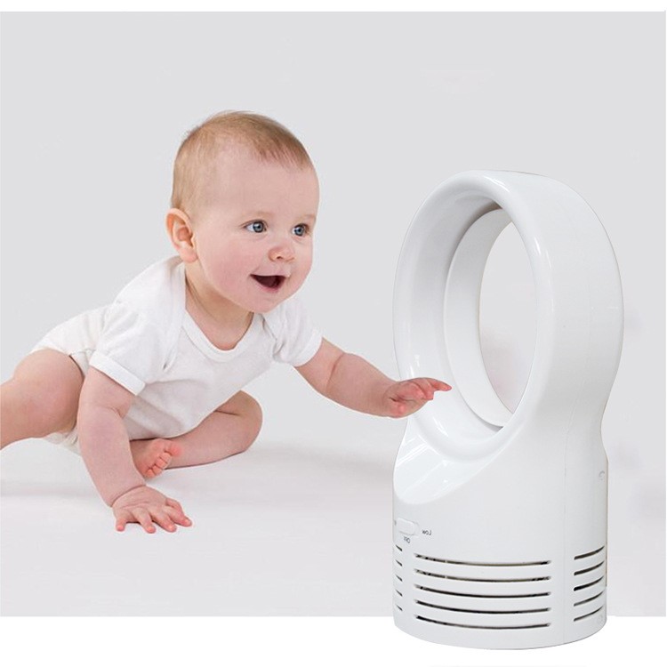 Portable Mini Bladeless Fan Electric Safe Table Fan for Work Study Sleep - US Plug-3