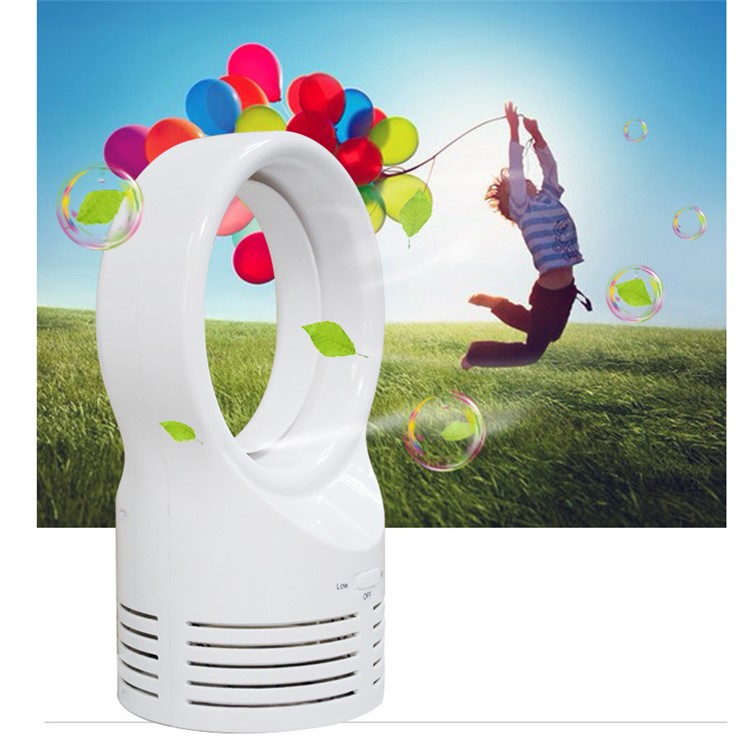 Portable Mini Bladeless Fan Electric Safe Table Fan for Work Study Sleep - US Plug-6
