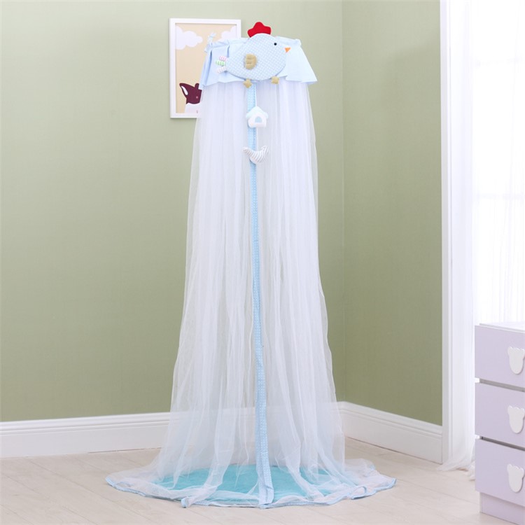50D High Density Height Adjustable Baby Infant Bed Mosquito Net with Cute Toy Decor-3
