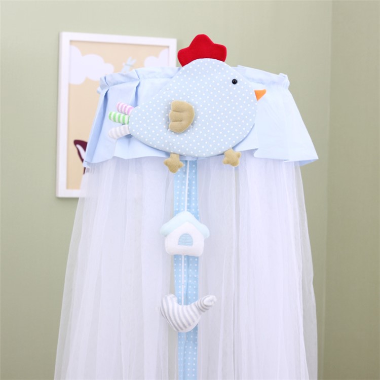 50D High Density Height Adjustable Baby Infant Bed Mosquito Net with Cute Toy Decor-4