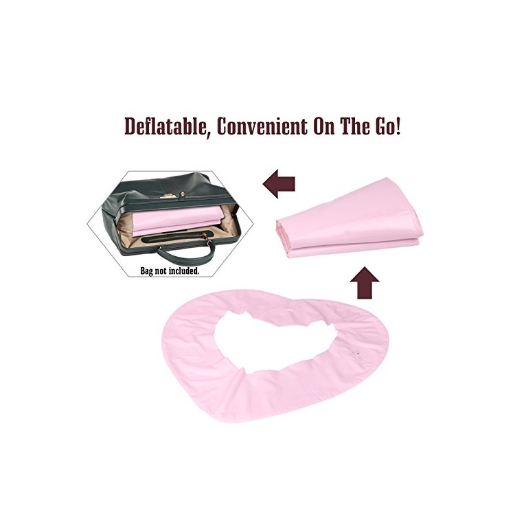 Heart Shaped Inflatable PVC Swim Ring Swimming Pool Float Lounger Tube - Pink-9