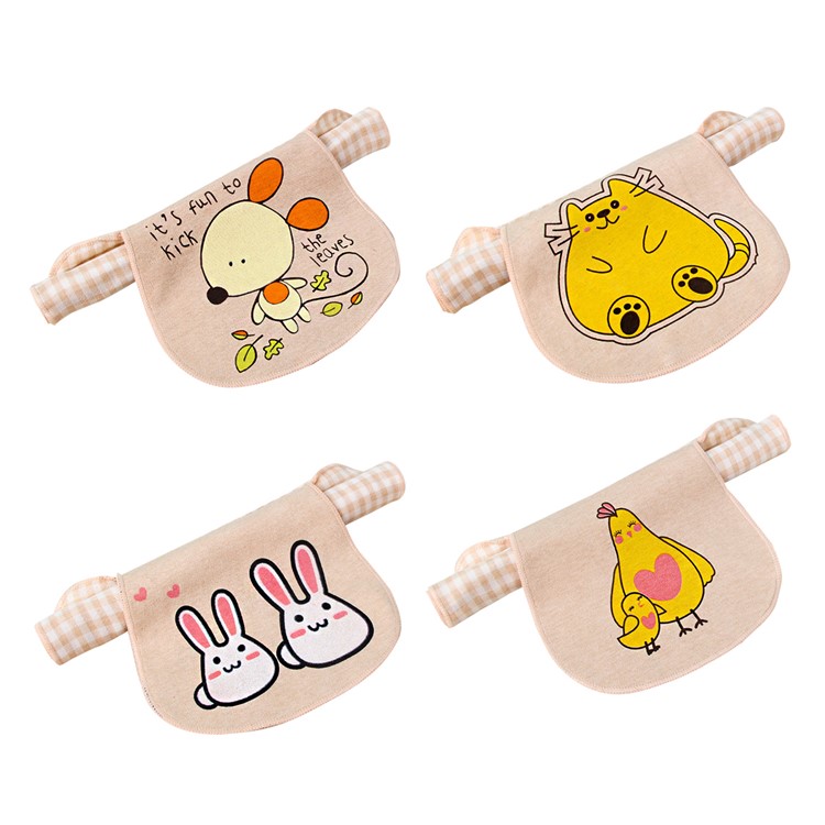4Pcs/Set Cartoon Pattern Organic Cotton Wicking Towel Baby Sweat Absorbent Towel - Style A