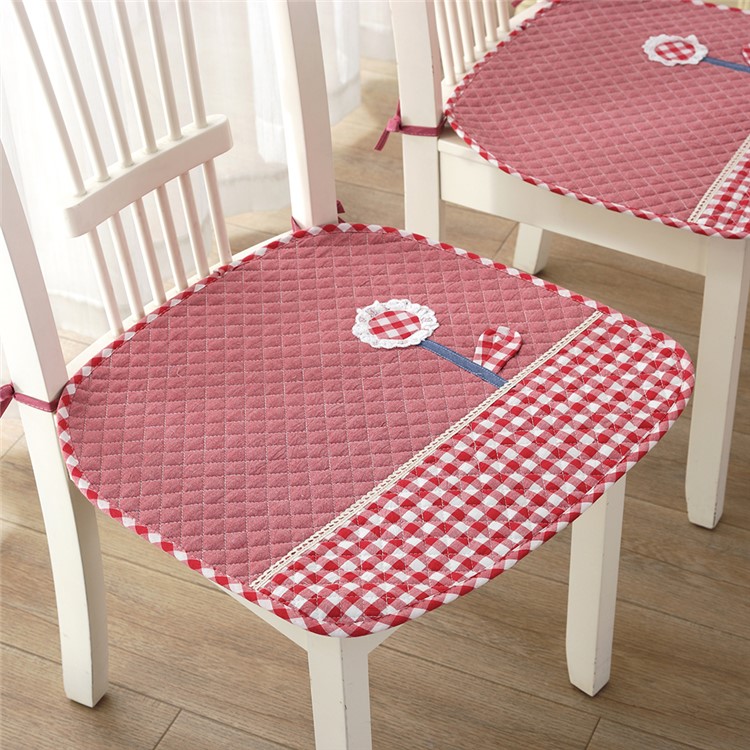 4pcs Set Decorative Lovely Flower Chair Seat Pads Thin Pure Cotton 4pcs Set Decorative Lovely Flower Chair Seat Pads Thin Pure Cotton Mats Non