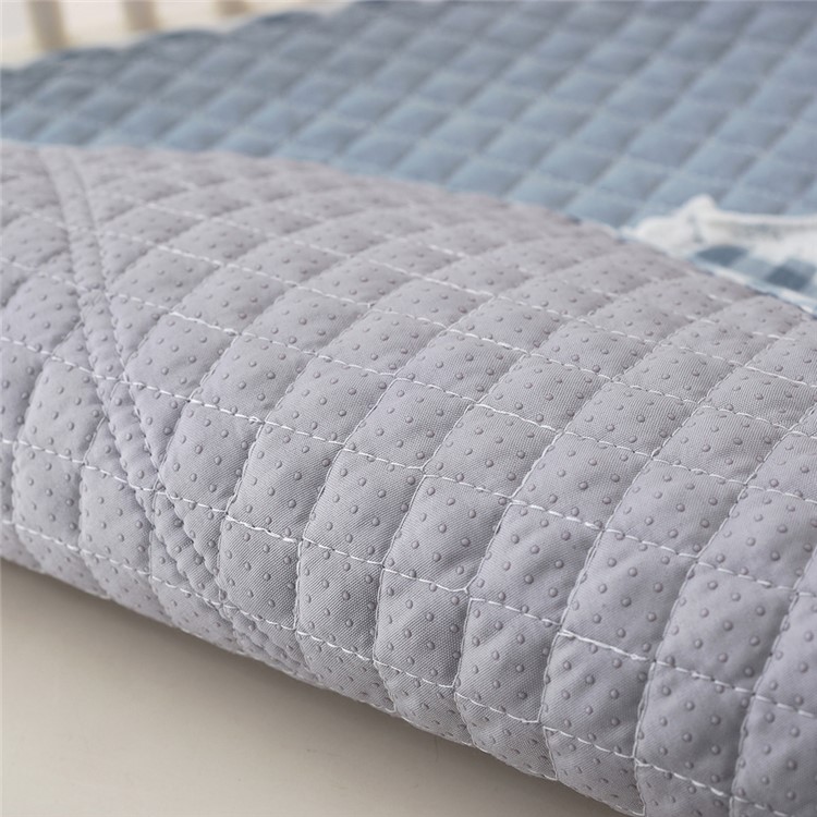 4Pcs/Set Lovely Flower Chair Seat Pads Anti-slip Cotton Chair Mats Decorative Thin Chair Pads - Blue-2