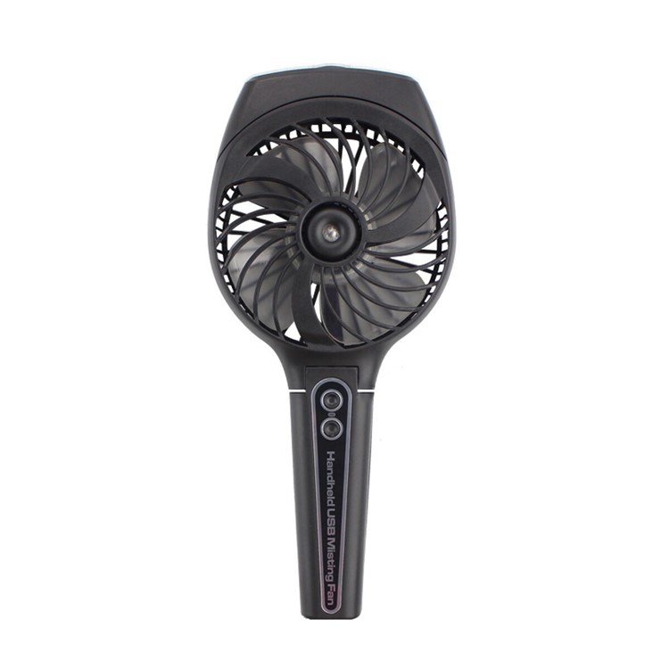 Folding Handheld Mini USB Rechargeable Spray Misting Fan with 3 Speeds - Black-2