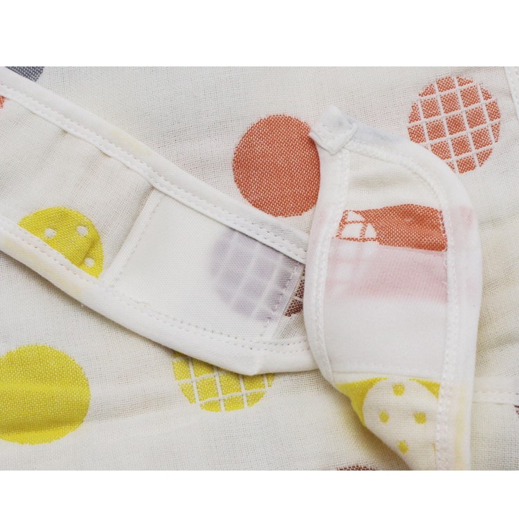 Soft Organic Cotton Baby Bath Hooded Towel Multi-Layer Swaddle for Infants and Toddlers - Polka Dot-3