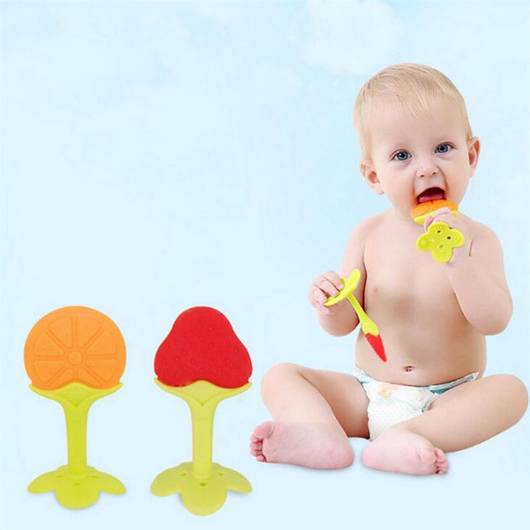 5Pcs Fruit Shape BPA Free Safe Silicone Baby Chewable Teether-11