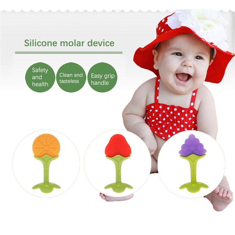 5Pcs Fruit Shape BPA Free Safe Silicone Baby Chewable Teether-2