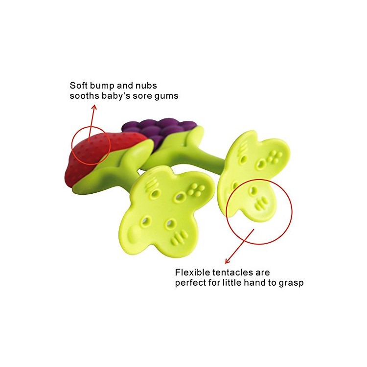 5Pcs Fruit Shape BPA Free Safe Silicone Baby Chewable Teether-5