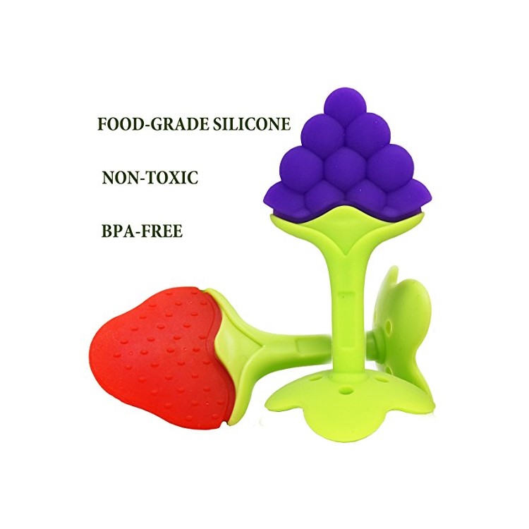 5Pcs Fruit Shape BPA Free Safe Silicone Baby Chewable Teether-6