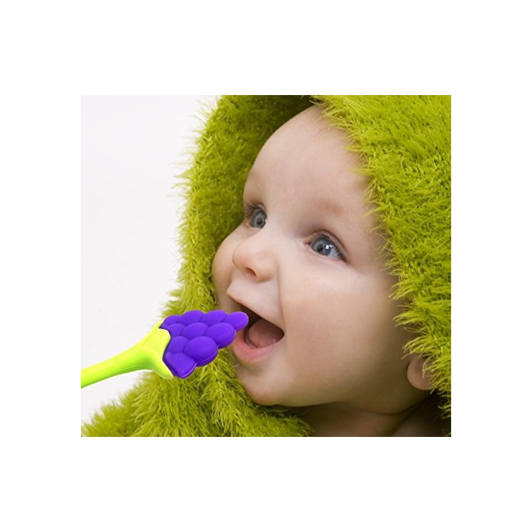 5Pcs Fruit Shape BPA Free Safe Silicone Baby Chewable Teether-7