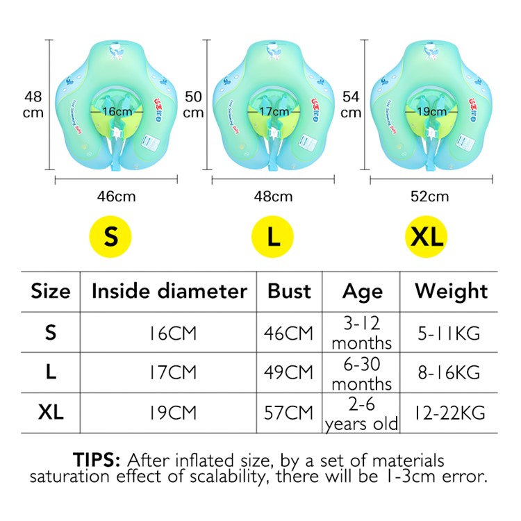 Baby Inflatable Swimming Ring Infant Armpit Floating Kids Swim Pool Accessories - XL-10