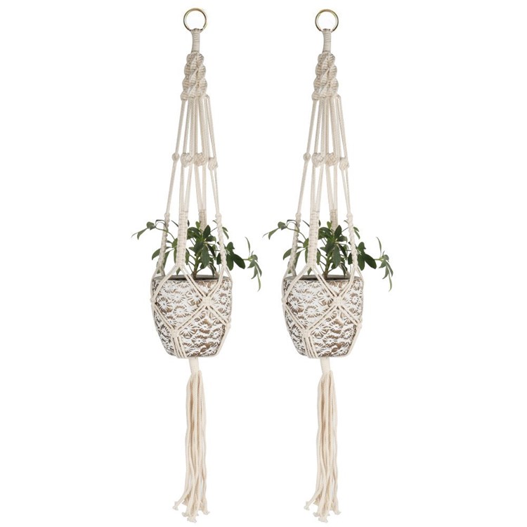 2PCS/Lot Macrame Plant Hanger Indoor Outdoor Flower Pot Plant Holder Hanging Planter Basket-1