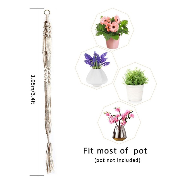 2PCS/Lot Macrame Plant Hanger Indoor Outdoor Flower Pot Plant Holder Hanging Planter Basket-2