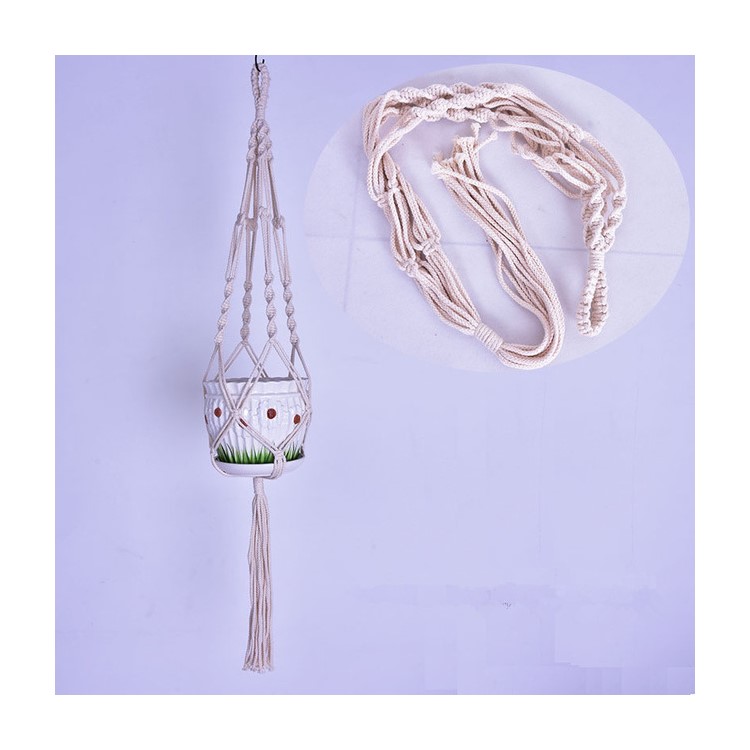 2PCS/Lot Macrame Plant Hanger Indoor Outdoor Flower Pot Plant Holder Hanging Planter Basket-6