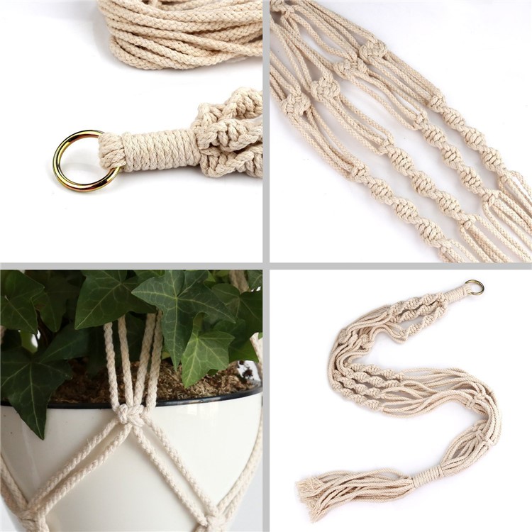 4PCS/Lot Macrame Plant Hanger Outdoor Indoor Flower Pot Plant Holder Hanging Planter Basket-2