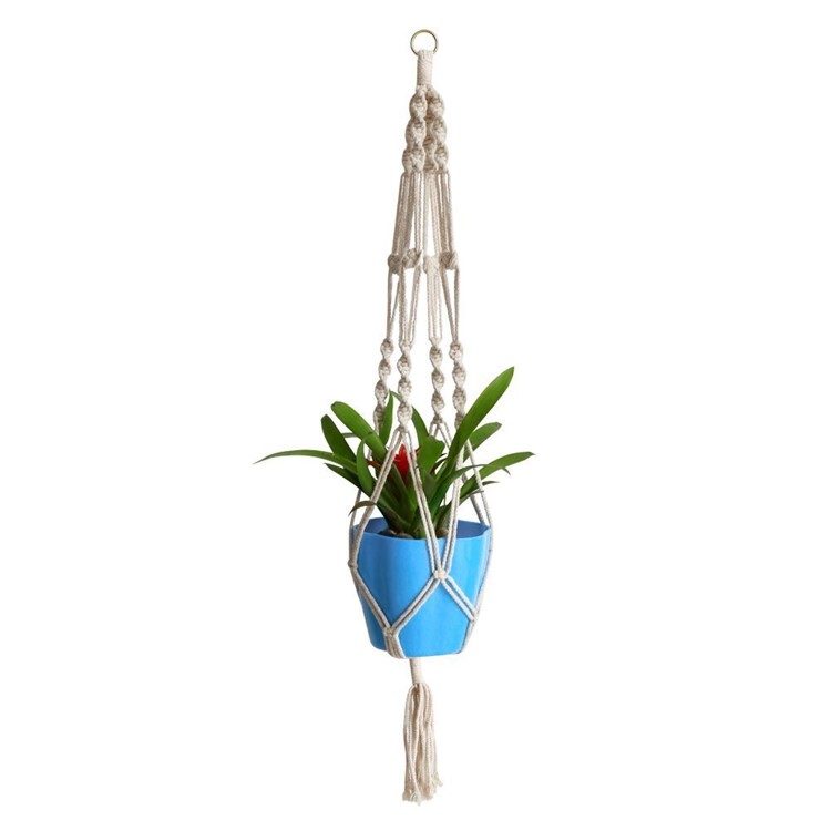 4PCS/Lot Macrame Plant Hanger Outdoor Indoor Flower Pot Plant Holder Hanging Planter Basket-3