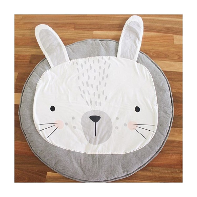 Animal Climbing Cotton Carpet Baby Play Mats Soft Sleeping Mat - Grey Rabbit-1