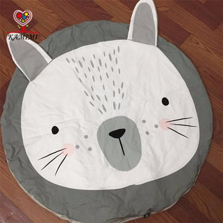 Animal Climbing Cotton Carpet Baby Play Mats Soft Sleeping Mat - Grey Rabbit-2