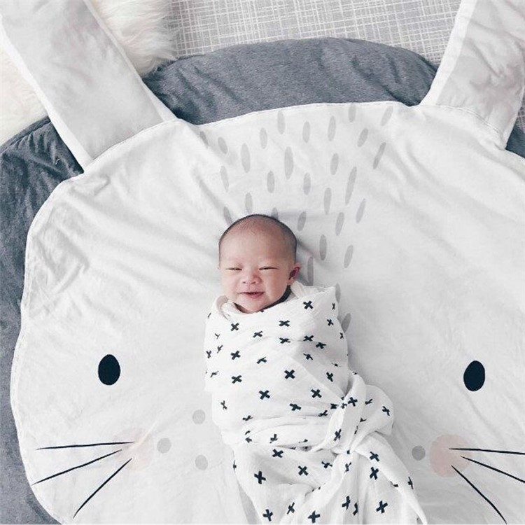 Animal Climbing Cotton Carpet Baby Play Mats Soft Sleeping Mat - Grey Rabbit-4
