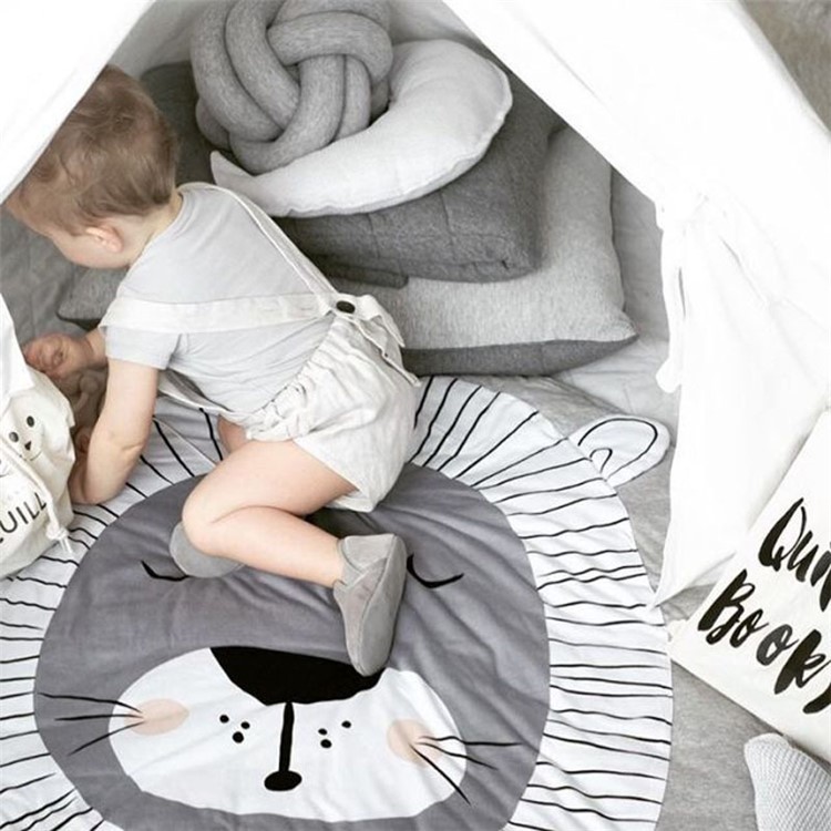 Animal Climbing Cotton Carpet Baby Play Mats Soft Sleeping Mat - Grey Rabbit-5