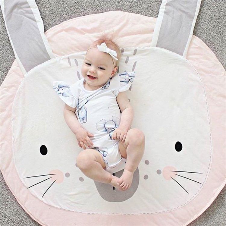 Animal Soft Cotton Climbing Carpet Baby Play Mats Sleeping Mat - Pink Rabbit-1