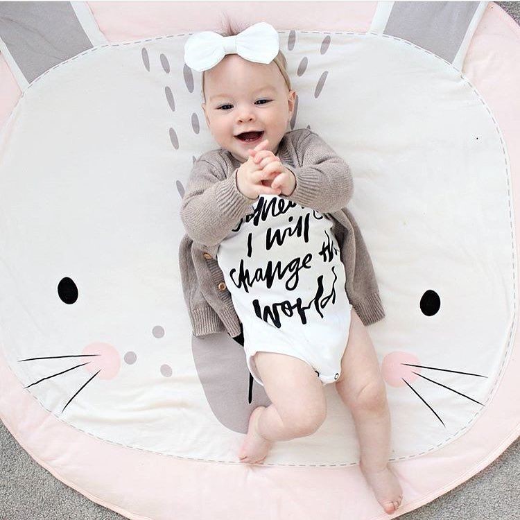 Animal Soft Cotton Climbing Carpet Baby Play Mats Sleeping Mat - Pink Rabbit-2