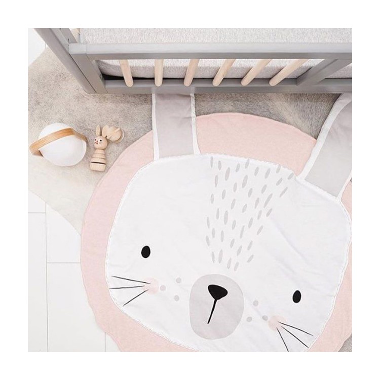 Animal Soft Cotton Climbing Carpet Baby Play Mats Sleeping Mat - Pink Rabbit-3