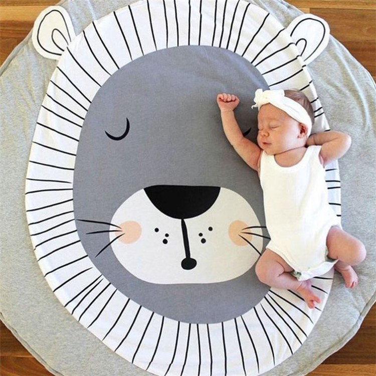 Animal Cozy Cotton Climbing Carpet Baby Play Mats Soft Sleeping Mat - Lion-1