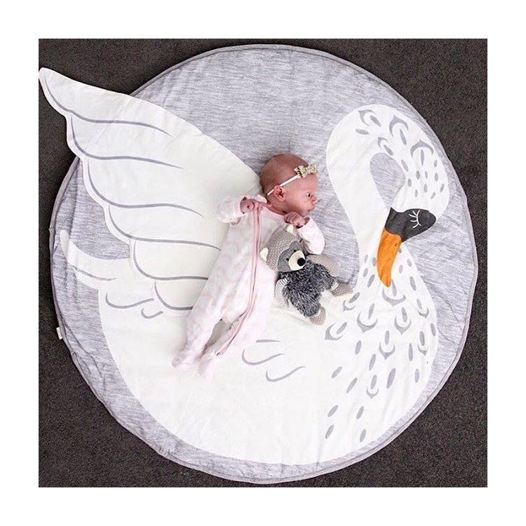 Animal Climbing Cotton Carpet Baby Play Mats Soft Sleeping Mat 90cm - White Swan-1