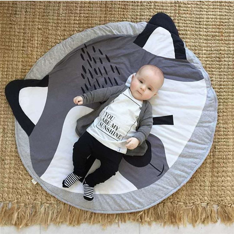 Animal Climbing Cotton Carpet Baby Play Mats Soft Sleeping Mat 90cm - Wolf-1