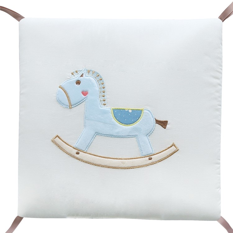 6Pcs/Set Cute Infant Bed Bumper Baby Crib Protector - Wooden Horse-4