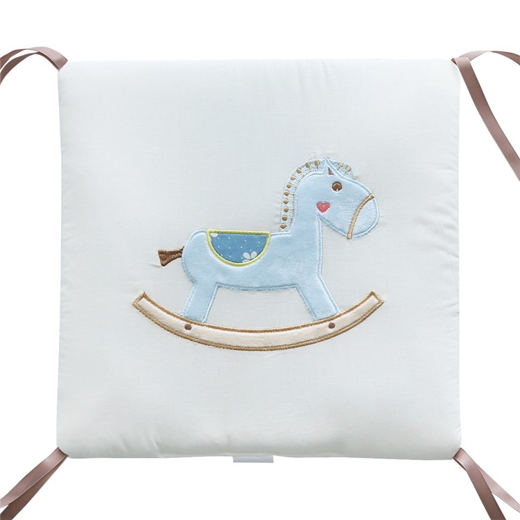 6Pcs/Set Cute Infant Bed Bumper Baby Crib Protector - Wooden Horse-5