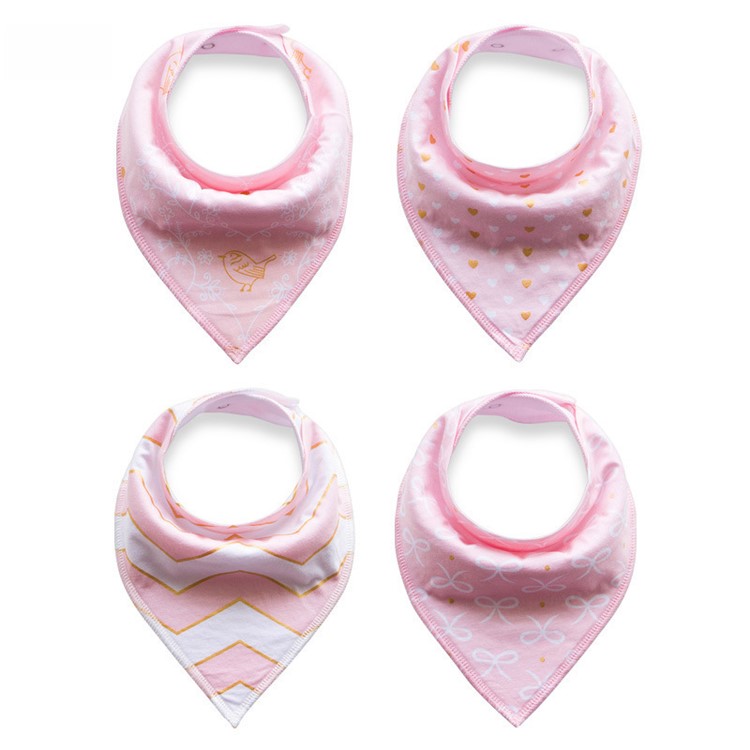 4PCS/Set Baby Bandana Bib Cotton Super Absorbent Baby Bibs - Style E-1