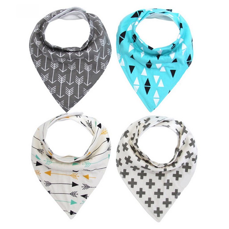 4PCS/Set Baby Drool Bibs Soft Cotton Super Absorbent Baby Bibs - Style F-1