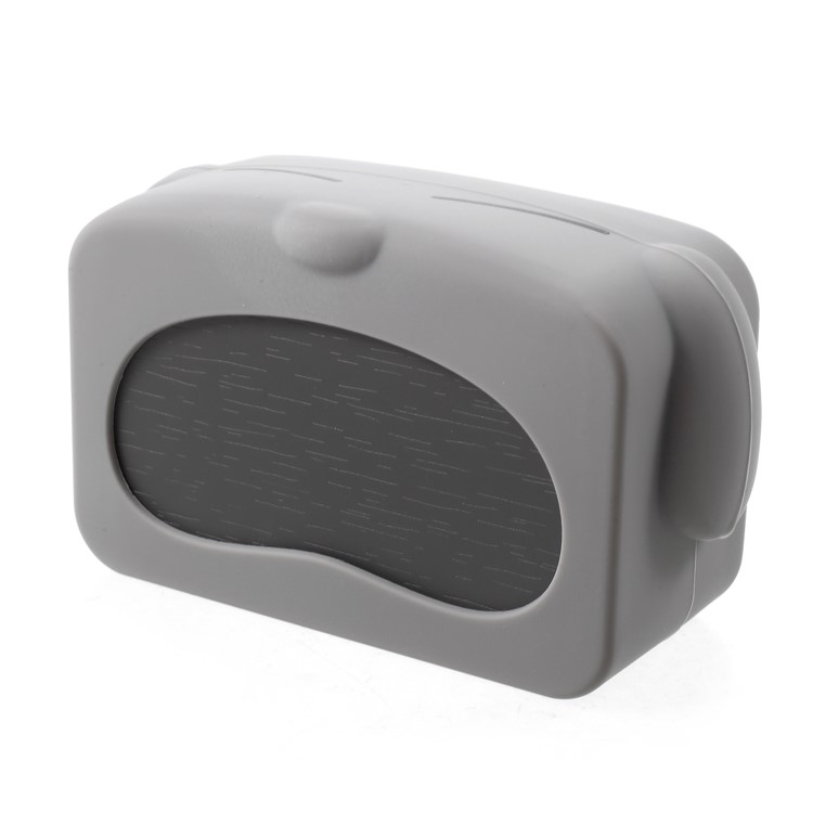 LJA-002 Lovely Grey Dog Shaped LED Ultra-quiet Sound Control Alarm Clock with Temperature Dispaly-1