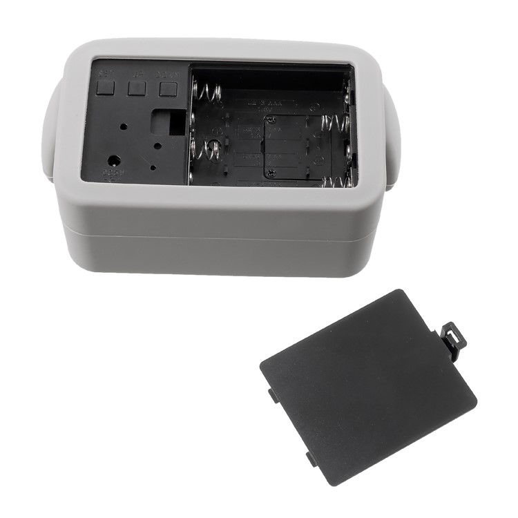 LJA-002 Lovely Grey Dog Shaped LED Ultra-quiet Sound Control Alarm Clock with Temperature Dispaly-6