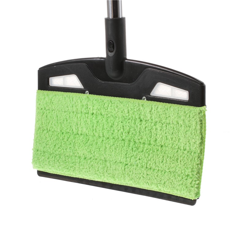 Stainless Steel Handle Mop with 2 Green Double-sided Super Microfiber Mop Pads-2