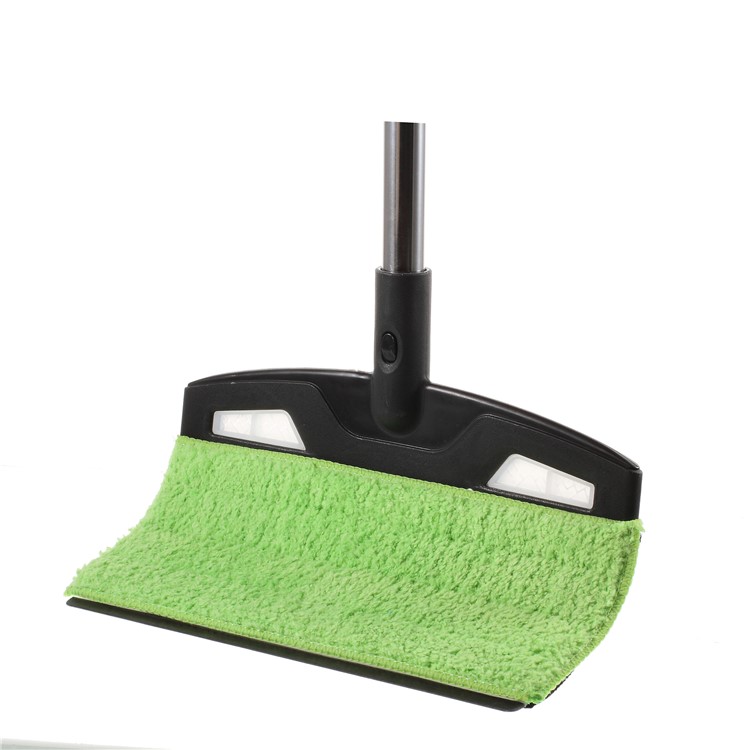 Stainless Steel Handle Mop with 2 Green Double-sided Super Microfiber Mop Pads-3