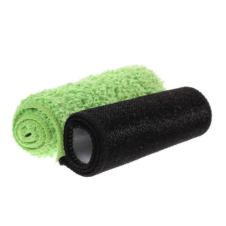 Stainless Steel Handle Mop with 2 Green Double-sided Super Microfiber Mop Pads-4