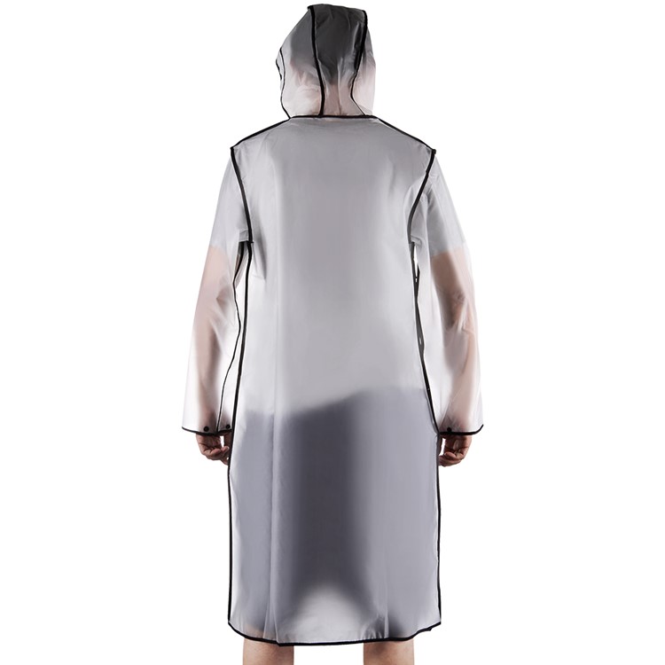 Outdoor Transparent EVA Rainwear Long Adult Wrapping Edge Raincoat - Black / M Size-4