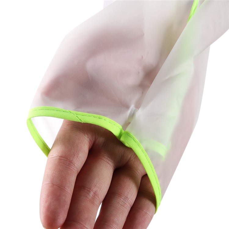Eco-friendly Transparent EVA Raincoat Long Adult Wrapping Edge Rainwear- Green / L Size-7