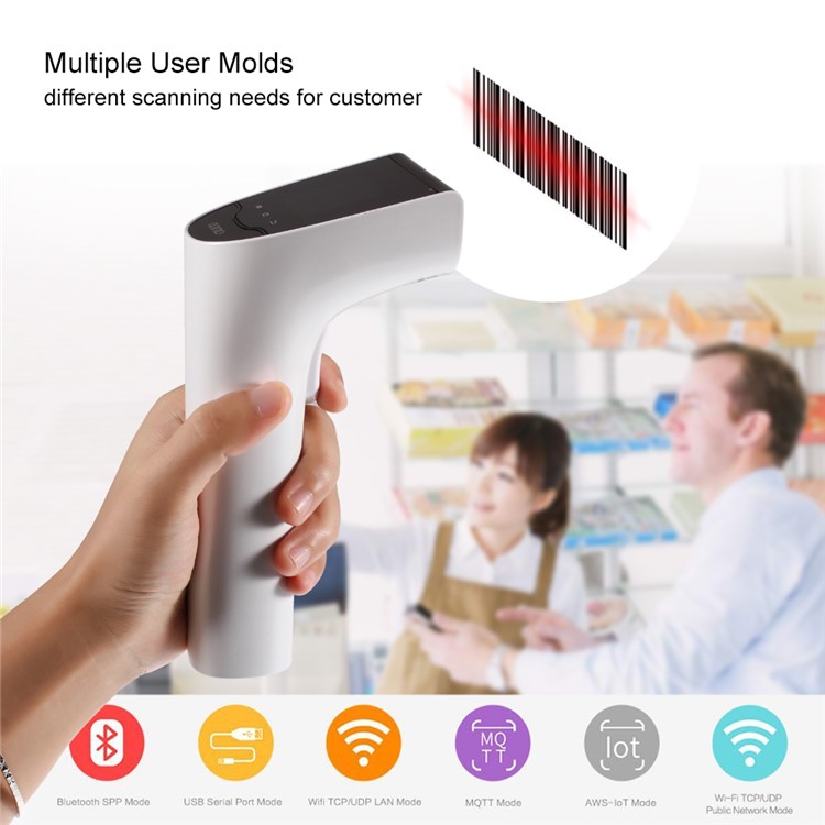 CILICO IOT800 WiFi Bluetooth Wireless and USB 2D Barcode Scanner Hands Free Barcode Reader - EU Plug-13