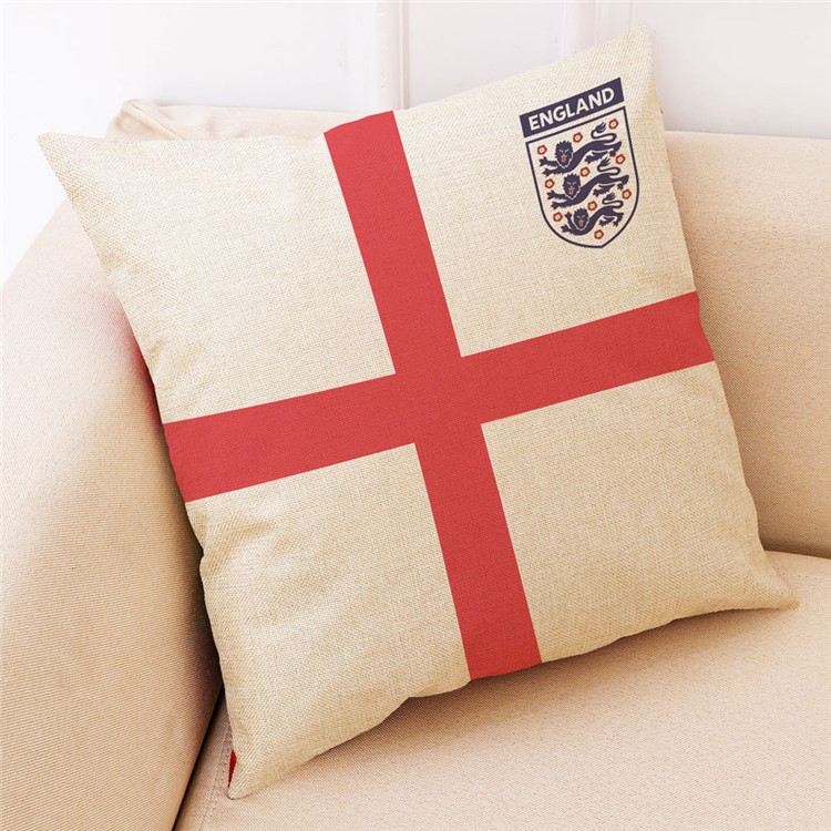 2018 World Cup Cotton Throw Pillow Case Pillow Cover, Size: 45 x 45cm - Flag of England-1