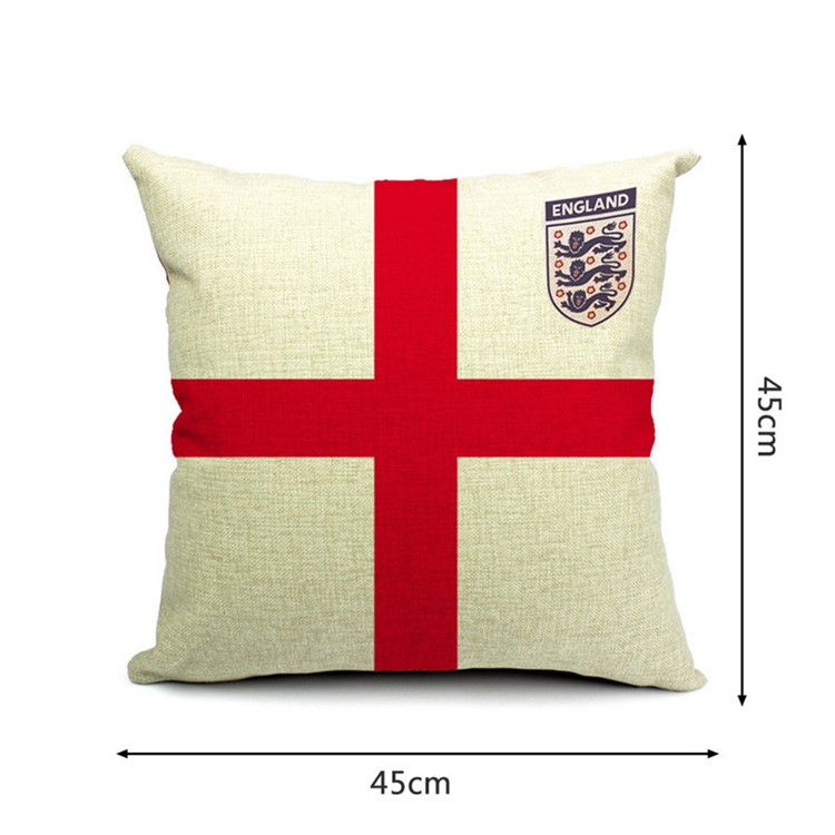 2018 World Cup Cotton Throw Pillow Case Pillow Cover, Size: 45 x 45cm - Flag of England-2
