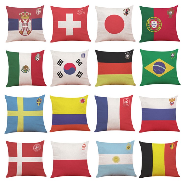 2018 World Cup Cotton Throw Pillow Case Pillow Cover, Size: 45 x 45cm - Flag of England-3